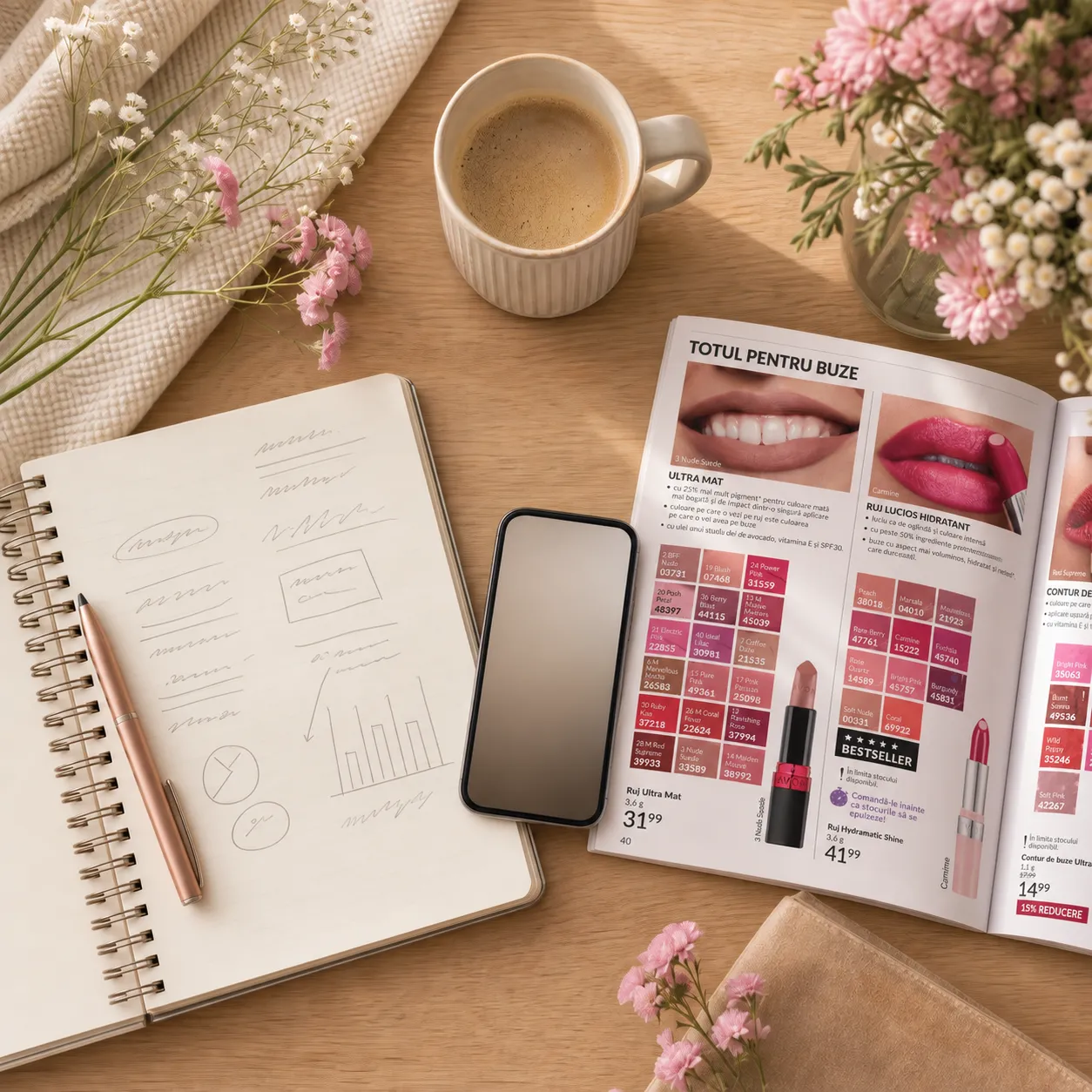 Carnet cu calcule, telefon și catalog — planul unei campanii